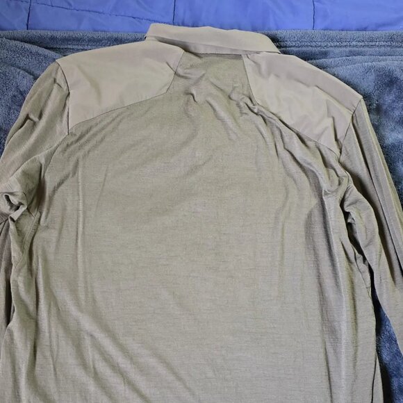 Arc'teryx Veilance Khaki Green Long Sleeve Polo Slate Gray Men's US S 1 Used - Picture 6 of 6